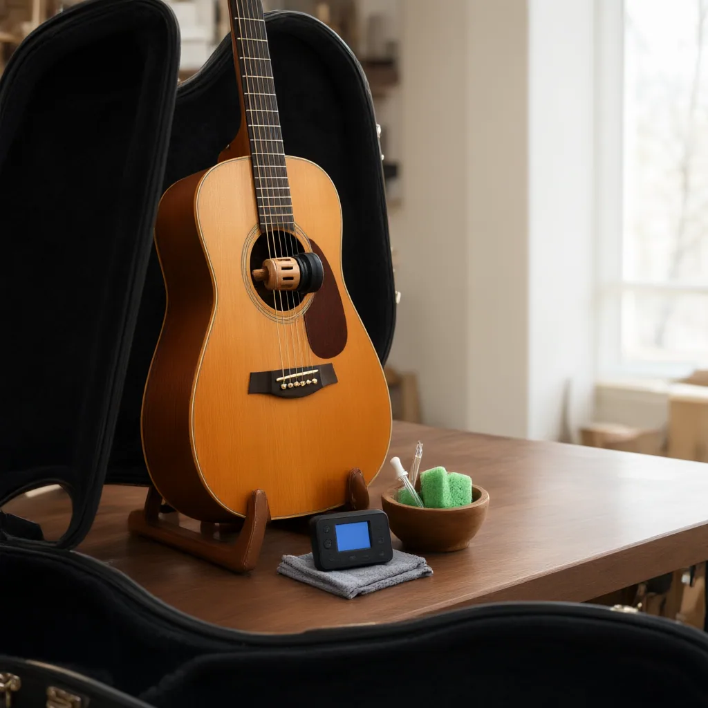 Using and Monitoring an Acoustic Guitar Humidifier